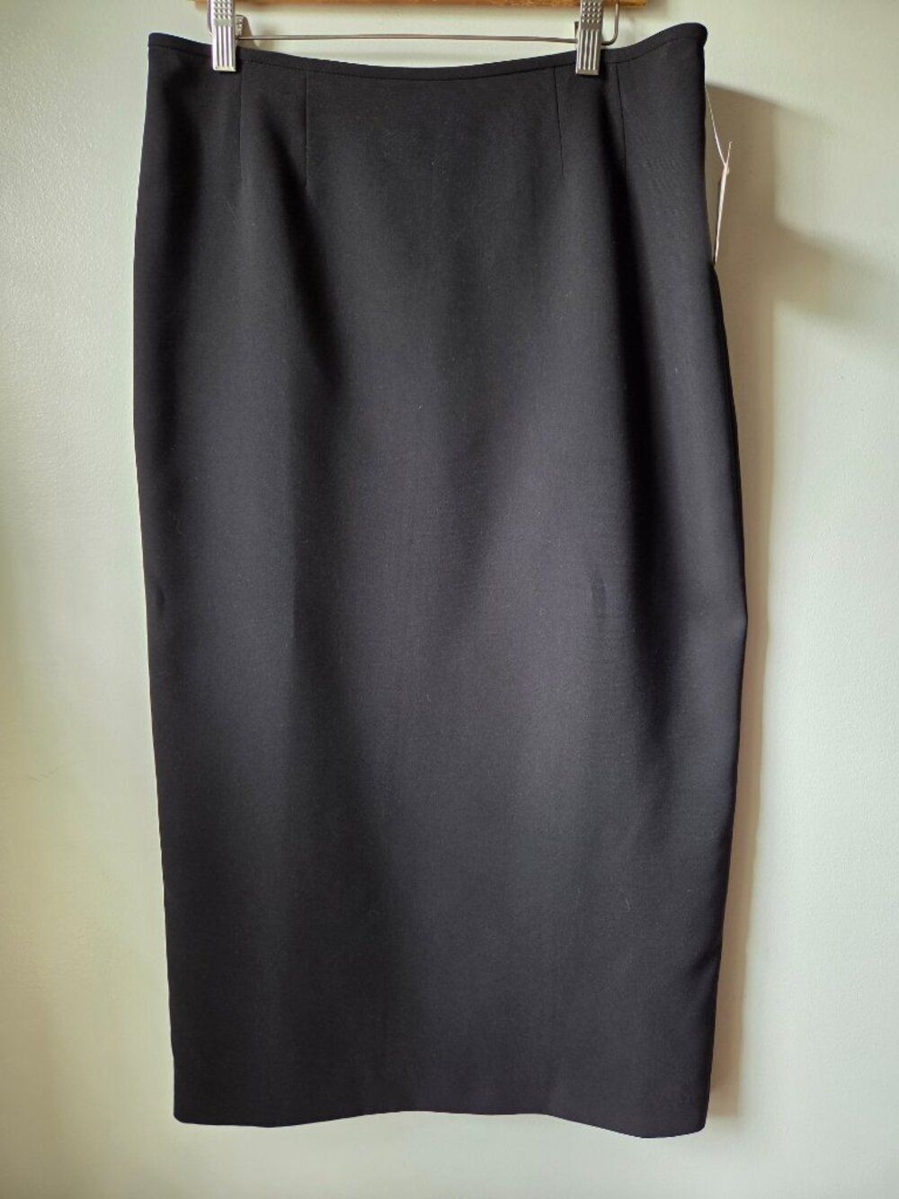 NWT KASPER SEPARATES BLACK PENCIL MUDI SKIRT SLIT BACK SIZE 10 / M